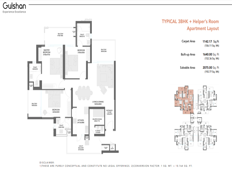 3 BHK Floor Plan