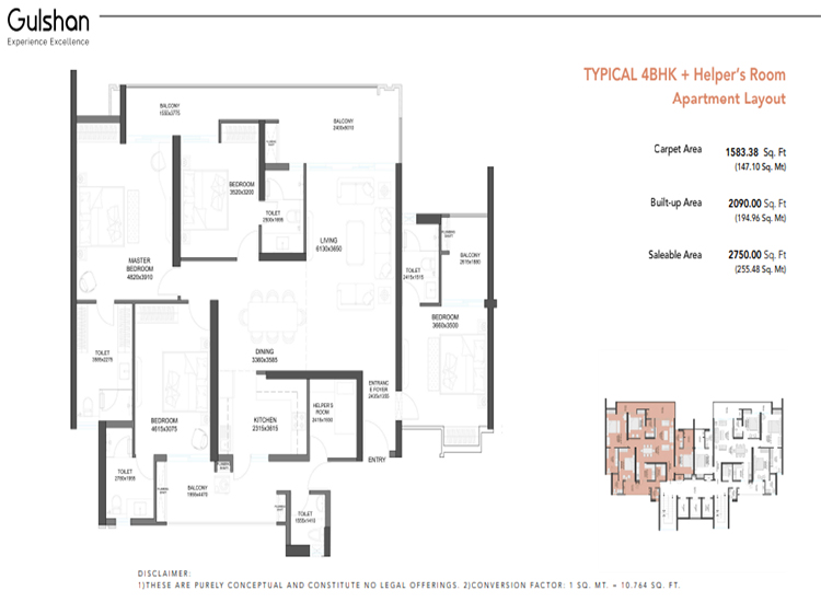 4 BHK Floor Plan